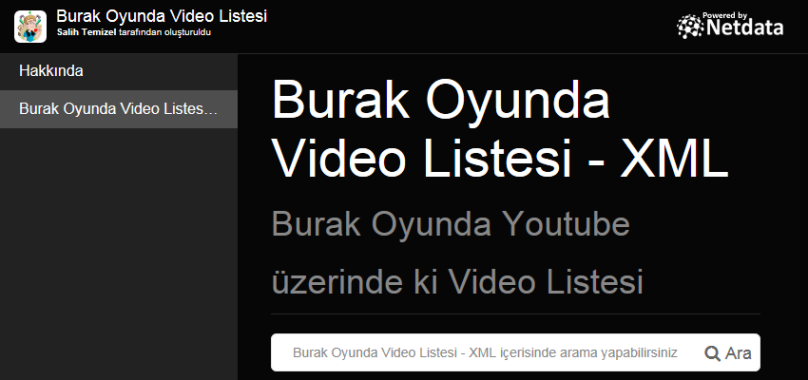 Burak Oyunda Video Listesi - XML