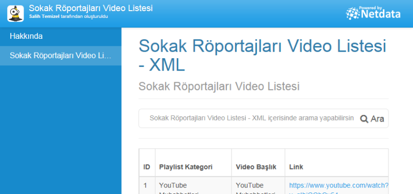 Sokak Röportajları Video Listesi - XML