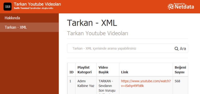 Tarkan - XML