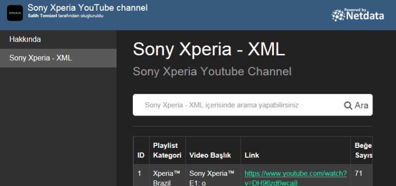 Sony Xperia - XML