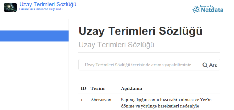 Uzay Terimleri Sözlüğü