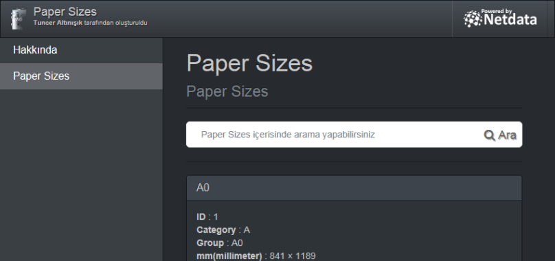 Paper Sizes