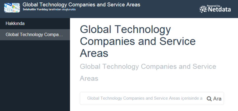 Global Technology Companies and Service Areas