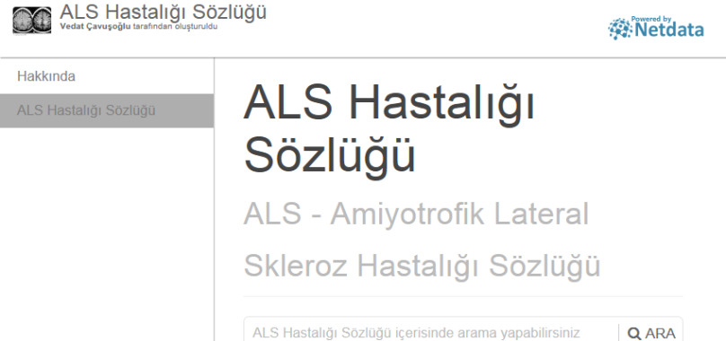 ALS Hastalığı Sözlüğü