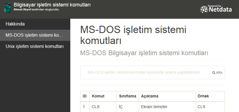 MS-DOS işletim sistemi komutları - XML