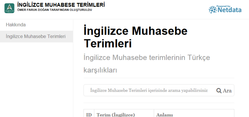 İngilizce Muhasebe Terimleri