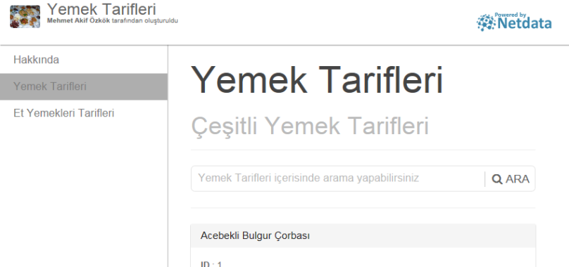 Et Yemekleri Tarifleri - XML