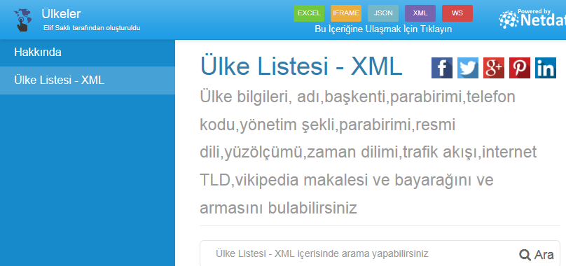 Ülke Listesi - XML