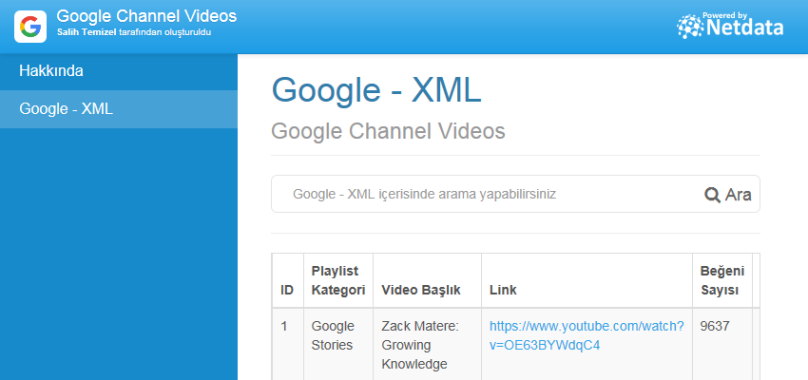 Google - XML